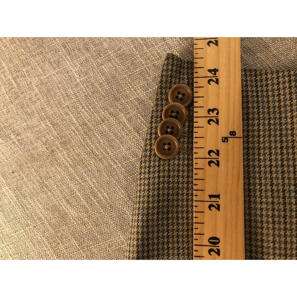 Coppley Blazer Sport Coat Mens 42 Brown Blue Houndstooth Two Button Notch Lapel - Picture 10 of 11